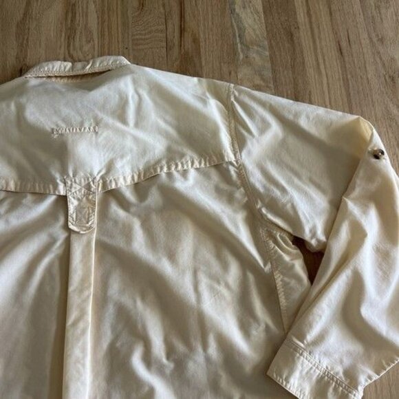 ExOfficio Adventure Shirt Mens Medium Beige Tan Mesh Performance Vented Hike - Picture 10 of 10